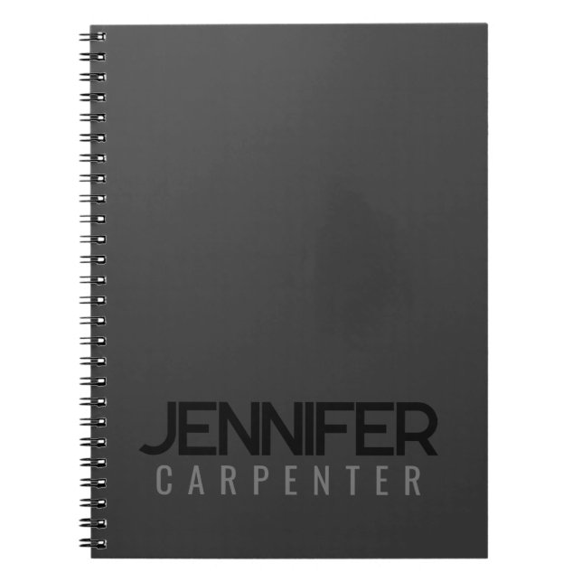 Professional elegant modern minimalist add name notebook (Front)