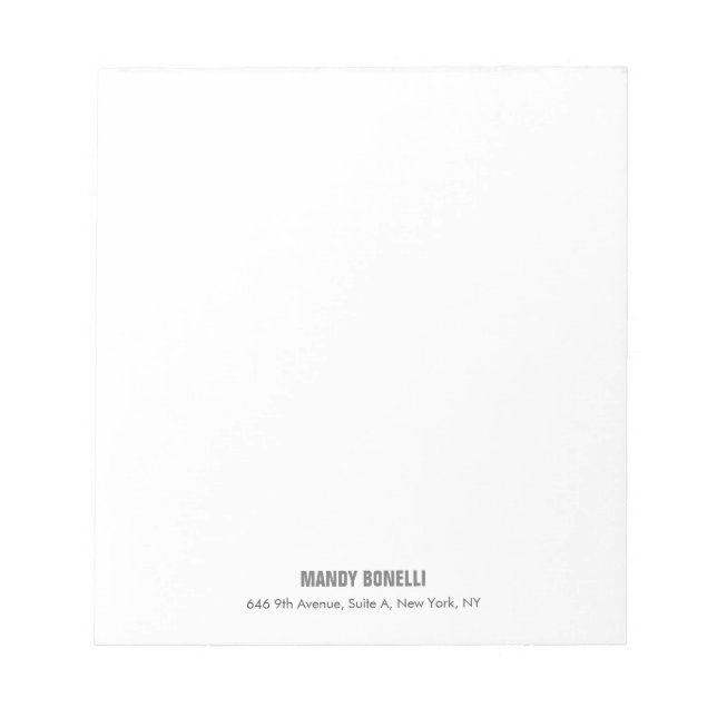 Professional elegant modern minimalist add name notepad (Front)