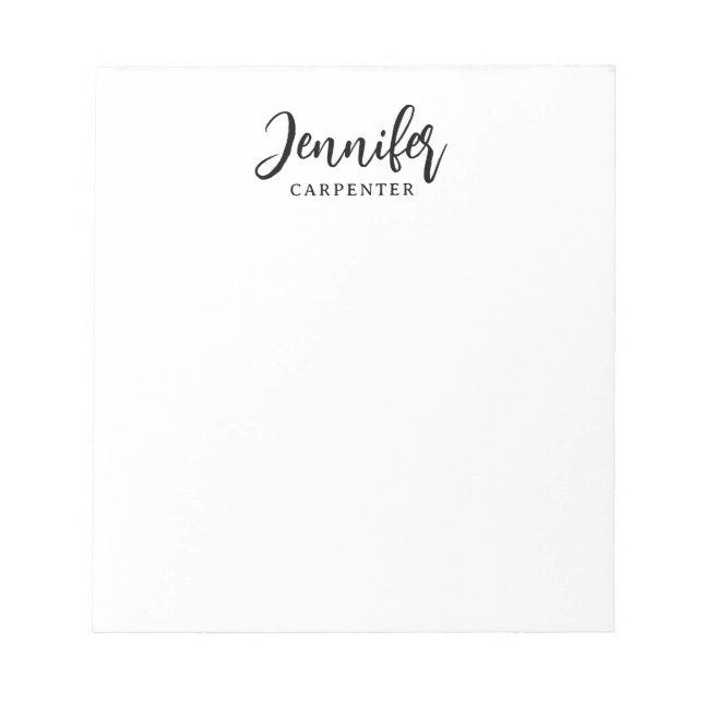 Professional elegant modern minimalist add name notepad (Front)