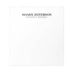 Professional elegant modern minimalist add name notepad