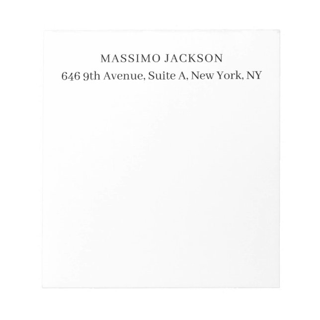 Professional elegant modern minimalist add name notepad (Front)