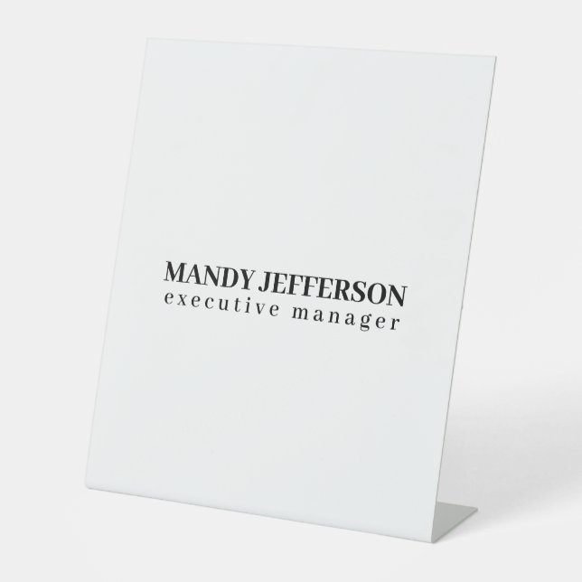 Professional elegant modern minimalist add name pedestal sign (Front)
