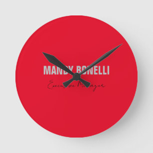 Professional elegant modern minimalist add name round clock