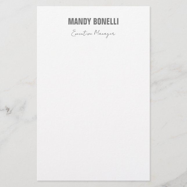 Professional elegant modern minimalist add name stationery (Front)