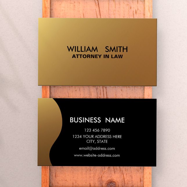 Professional Elegant Modern Minimalist Black Gold Business Card (Creator Uploaded)