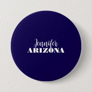 Professional elegant modern minimalist dark blue 7.5 cm round badge