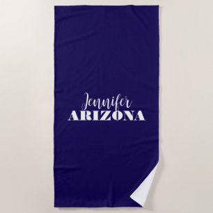 Professional elegant modern minimalist dark blue beach towel