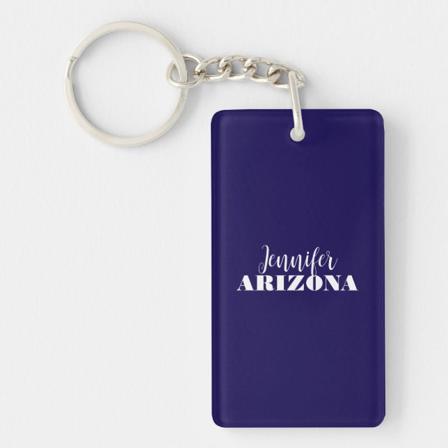 Professional elegant modern minimalist dark blue key ring (Front)