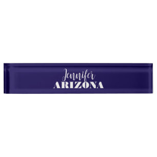 Professional elegant modern minimalist dark blue nameplate