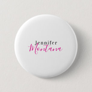 Professional elegant modern minimalist name 6 cm round badge