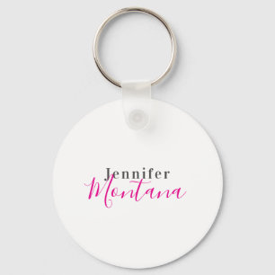 Professional elegant modern minimalist name key ring