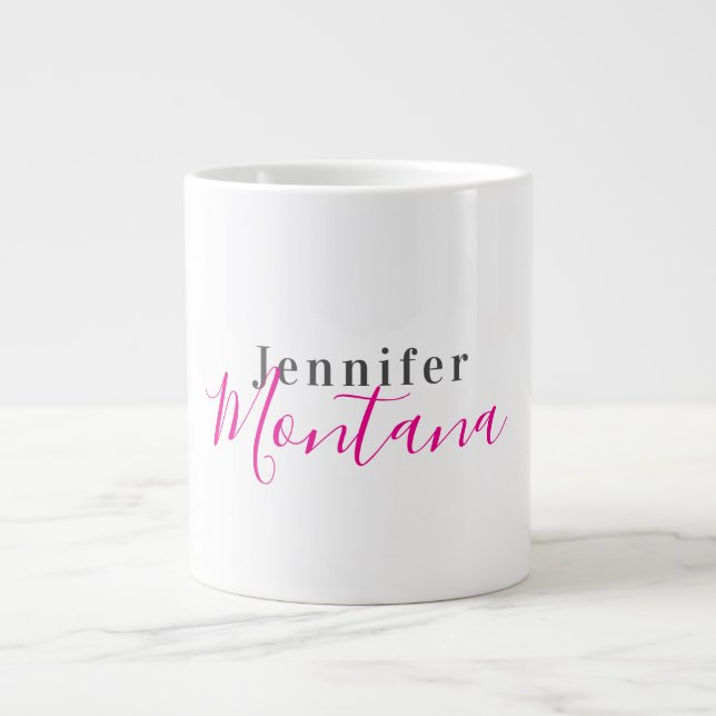 Professional elegant modern minimalist name large coffee mug (Front)