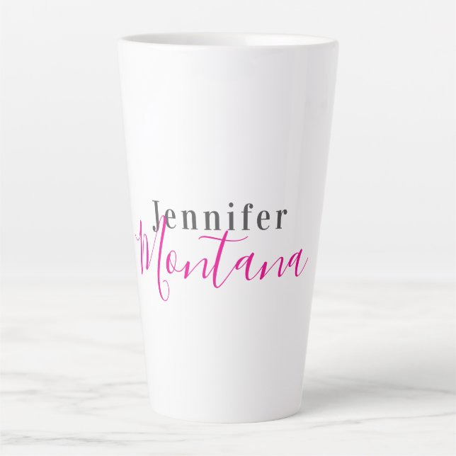 Professional elegant modern minimalist name latte mug (Front)