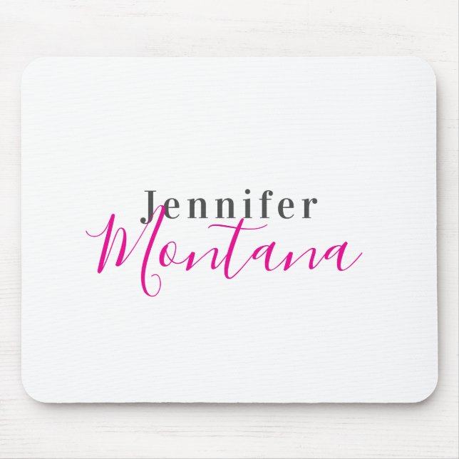 Professional elegant modern minimalist name mouse pad (Front)