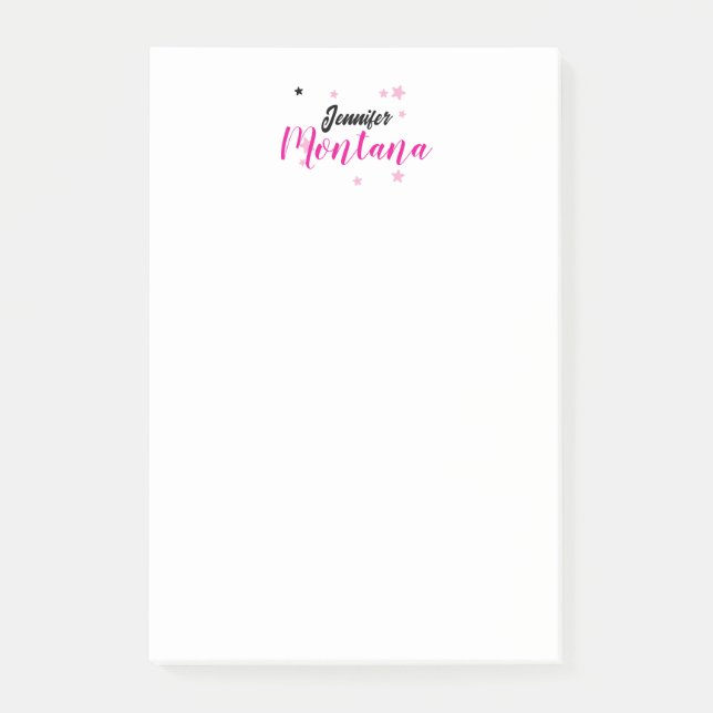 Professional elegant modern minimalist name post-it notes (Front)