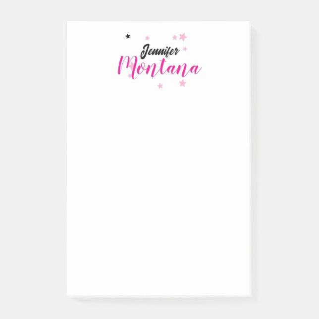 Professional elegant modern minimalist name post-it notes (Front)