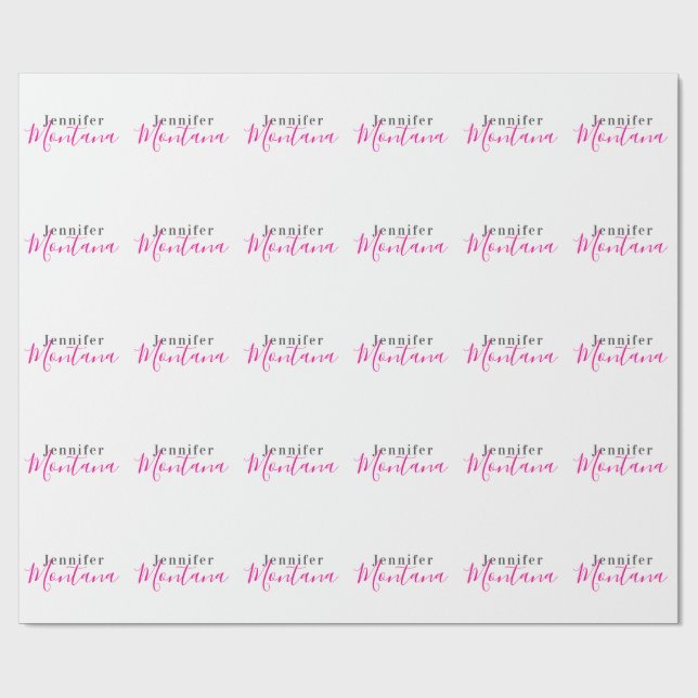 Professional elegant modern minimalist name wrapping paper (Flat)