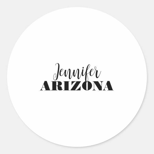 Professional elegant modern minimalist plain classic round sticker (Front)