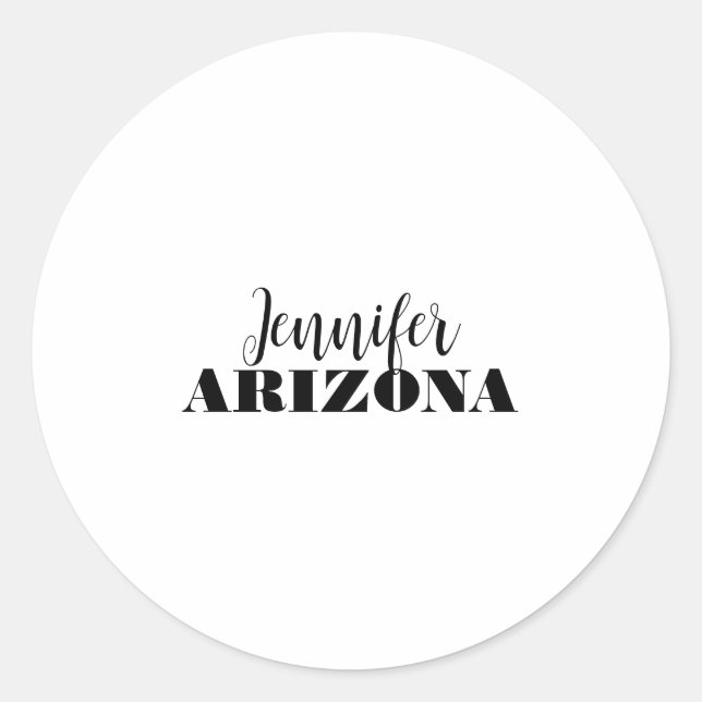 Professional elegant modern minimalist plain classic round sticker (Front)