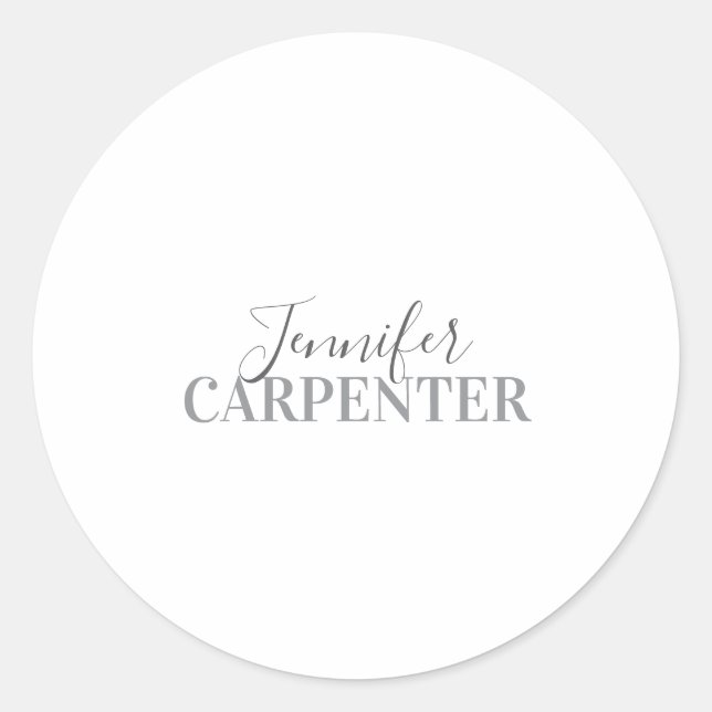 Professional elegant modern minimalist plain classic round sticker (Front)