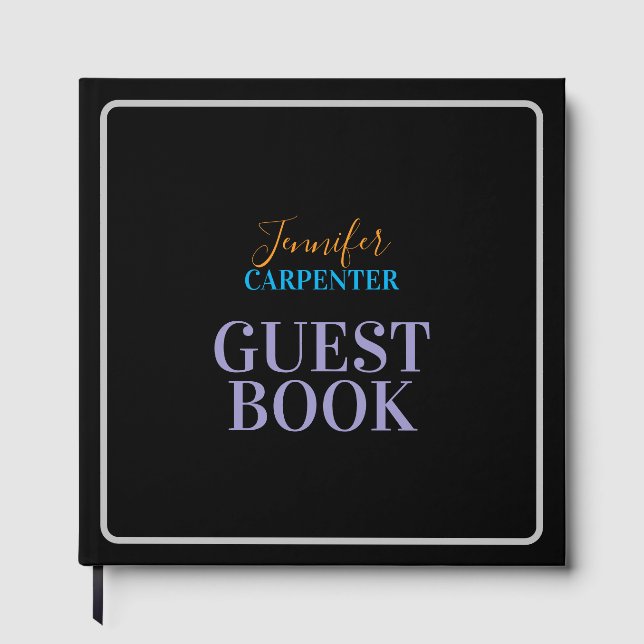 Professional elegant modern minimalist plain  guest book (Front)