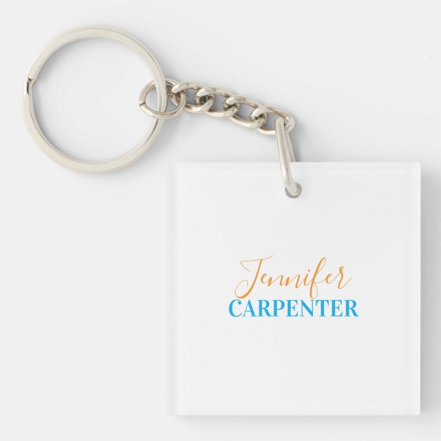 Professional elegant modern minimalist plain  key ring (Front)