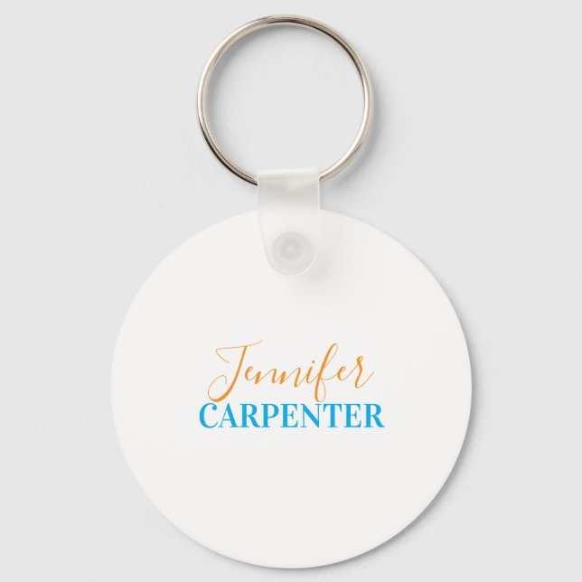 Professional elegant modern minimalist plain  key ring (Front)