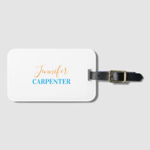 Professional elegant modern minimalist plain luggage tag