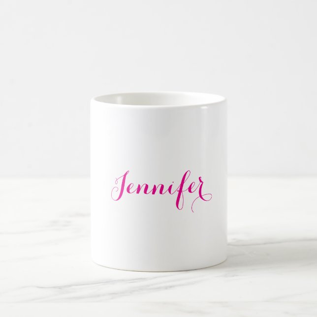 Professional elegant modern minimalist plain name coffee mug (Center)