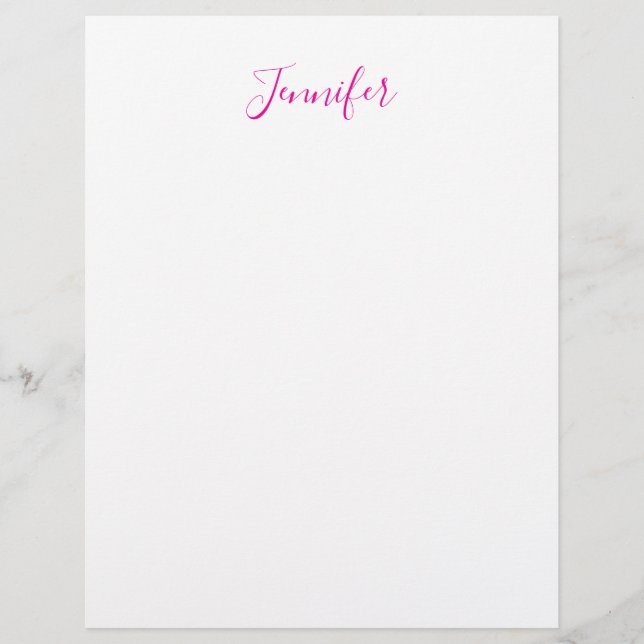 Professional elegant modern minimalist plain name custom letterhead (Front)