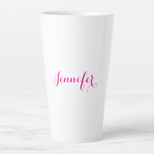 Professional elegant modern minimalist plain name latte mug