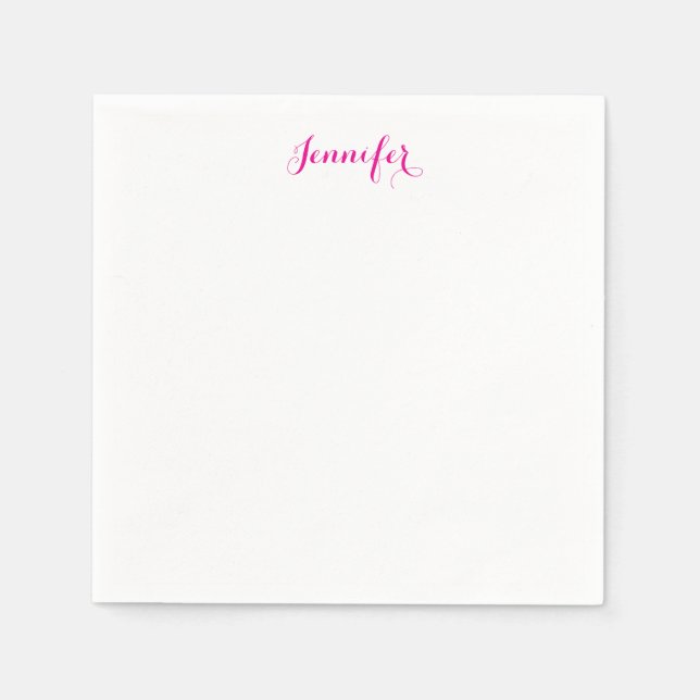 Professional elegant modern minimalist plain name napkin (Front)