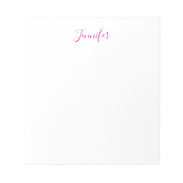 Professional elegant modern minimalist plain name notepad (Front)