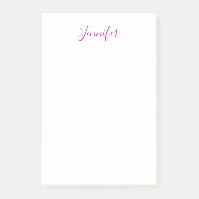 Professional elegant modern minimalist plain name post-it notes (Front)