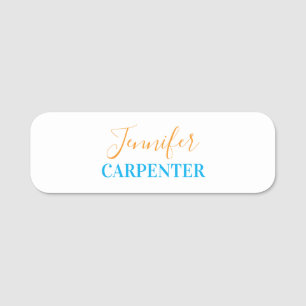 Professional elegant modern minimalist plain  name tag