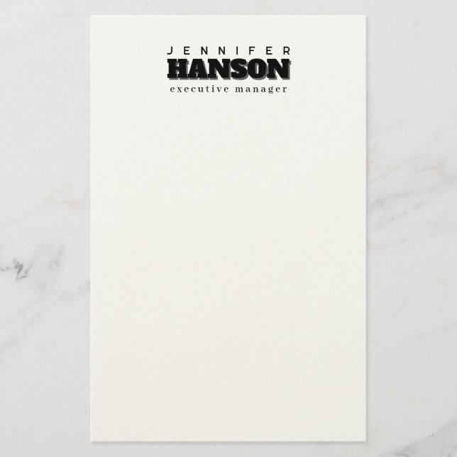 Professional elegant modern minimalist plain stationery (Front)