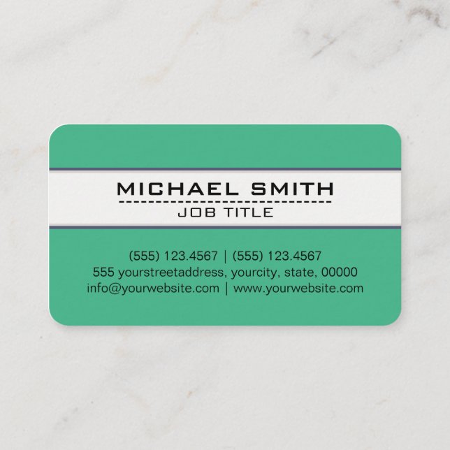 Professional Elegant Modern Mint Minimalist Business Card (Back)