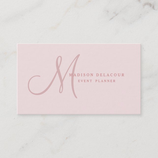 Professional Elegant Modern Monogram Black & White Business Card (Front)