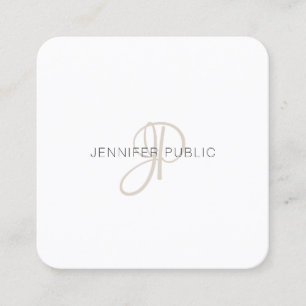 Professional Elegant Modern Monogrammed Template Square Business Card