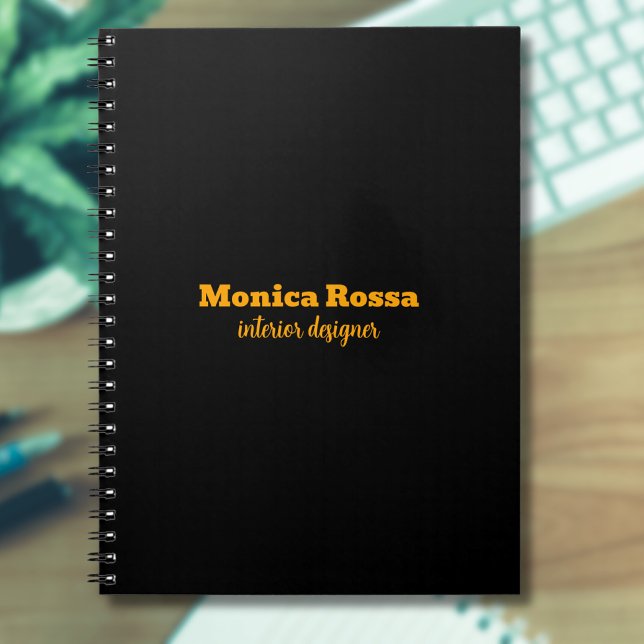 Professional Elegant Modern Neon Orange Black Notebook (Creator Uploaded)