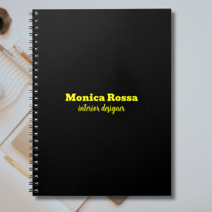 Professional Elegant Modern Neon Yellow Black Notebook