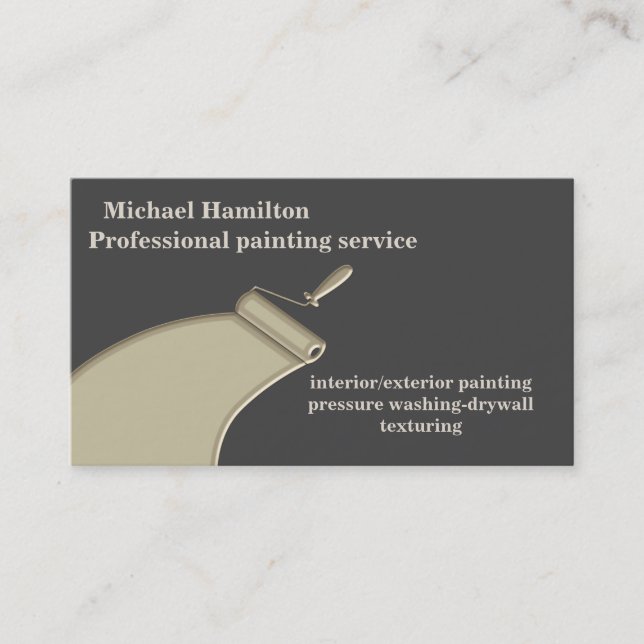 Professional elegant modern painting service busin business card (Front)