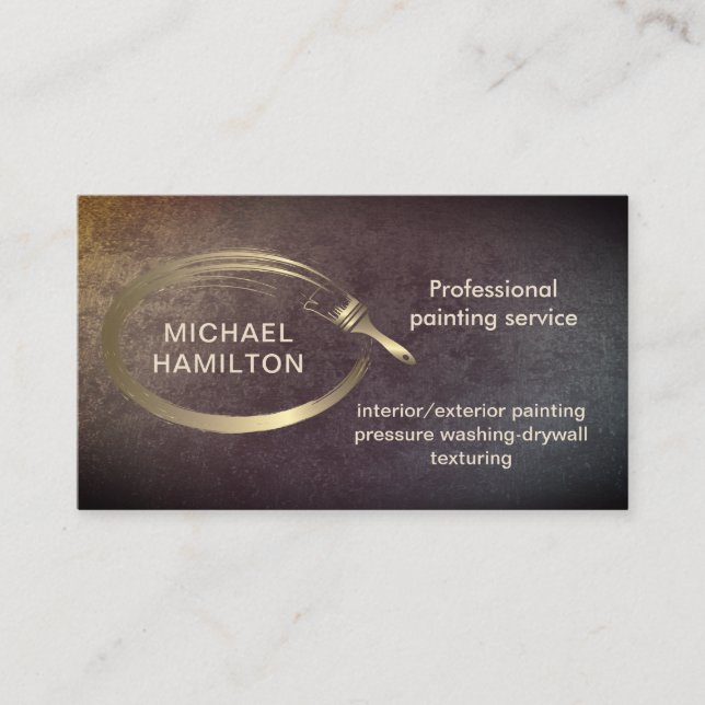 Professional elegant modern painting service busin business card (Front)