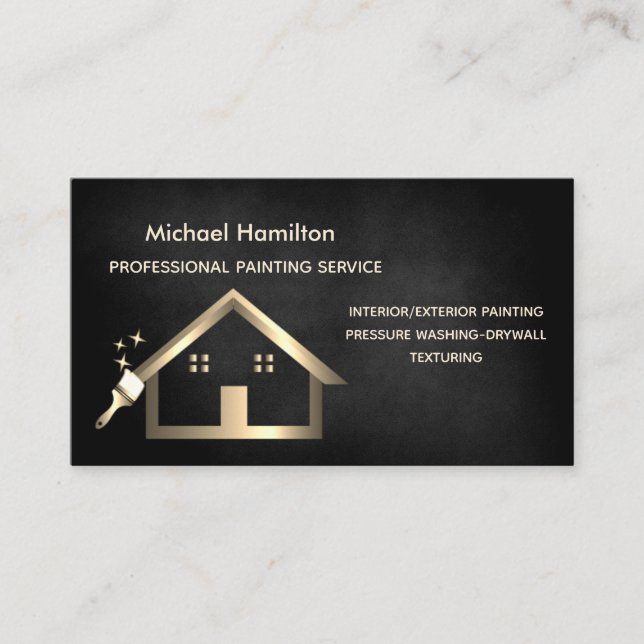 Professional elegant modern painting service busin business card (Front)