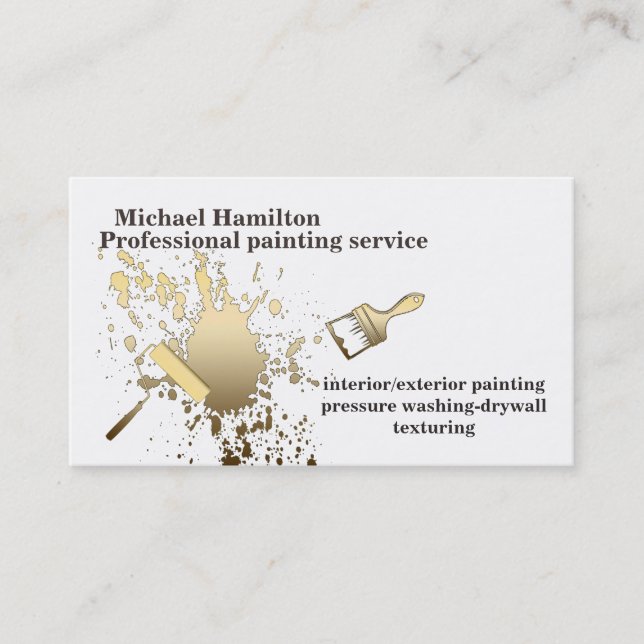 Professional elegant modern painting service business card (Front)