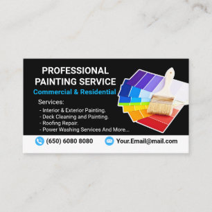 Professional elegant modern painting service business card