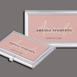 Professional Elegant Modern Personalised With Name Business Card Holder<br><div class="desc">Add a touch of preppy elegance to your networking with our Preppy Pink Professional Elegant Modern Personalised With Name Business Card Case. This finely crafted case seamlessly blends modern design with a personalised touch, making it the perfect accessory for organising and presenting your business cards. Featuring your name, this business...</div>