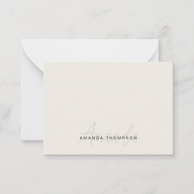 Professional Elegant Modern Personalised With Name Card (Front)