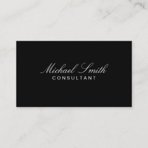 Professional Elegant Modern Plain Black Simple Business Card