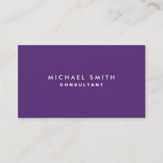 Professional Elegant Modern Plain Purple Simple Business Card